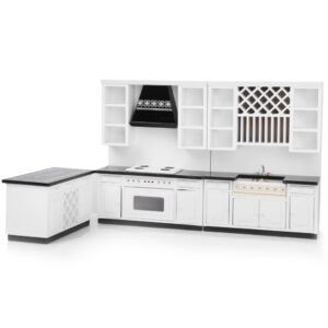 1 12 Scale Dollhouse Miniature Kitchen Sets Wooden Delxue Doll House