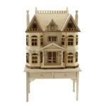 1 12 Scale Miniature Dollhouse House Shape Wooden Unpainted Display