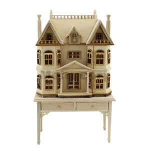1 12 Scale Miniature Dollhouse House Shape Wooden Unpainted Display