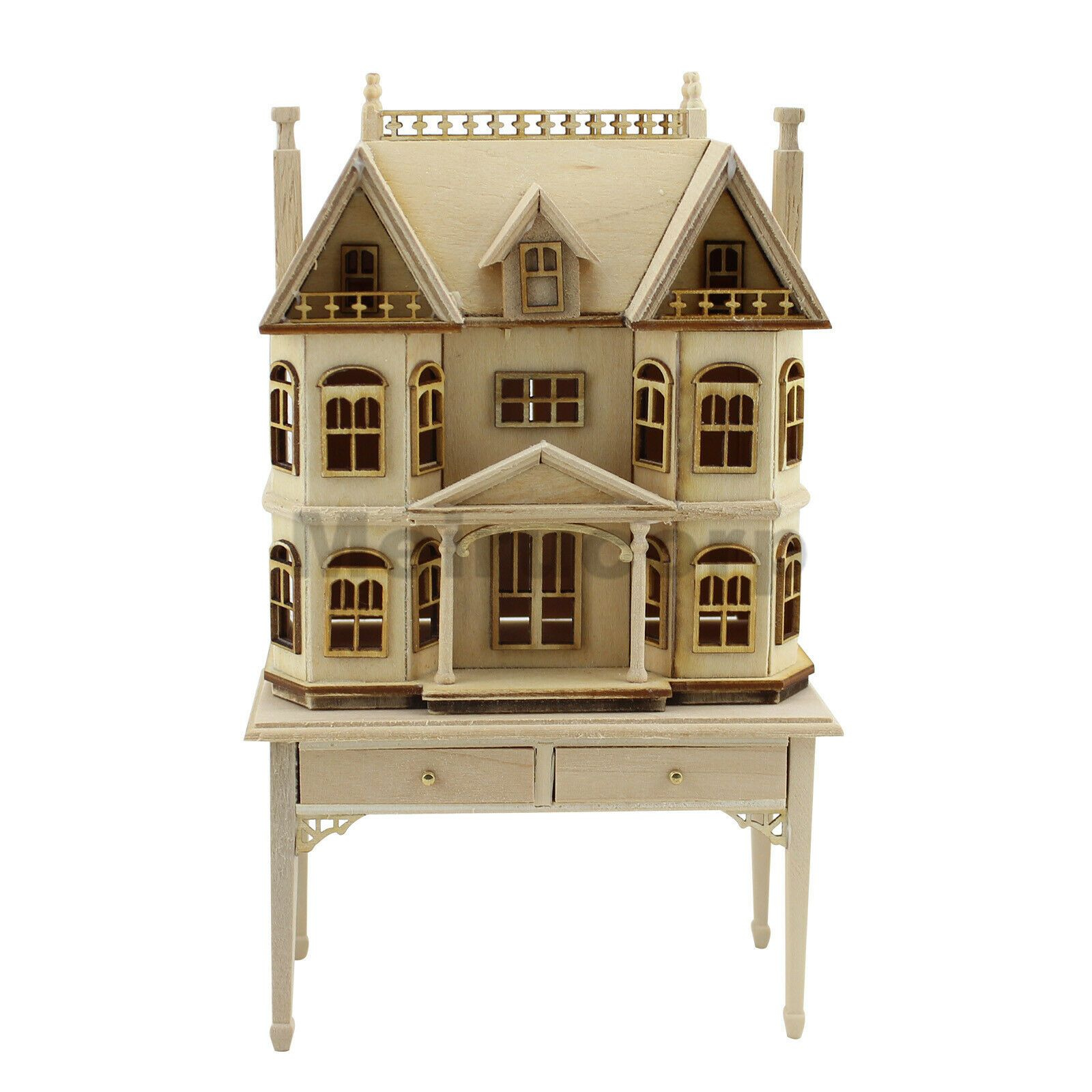 1 12 Scale Miniature Dollhouse House Shape Wooden Unpainted Display 