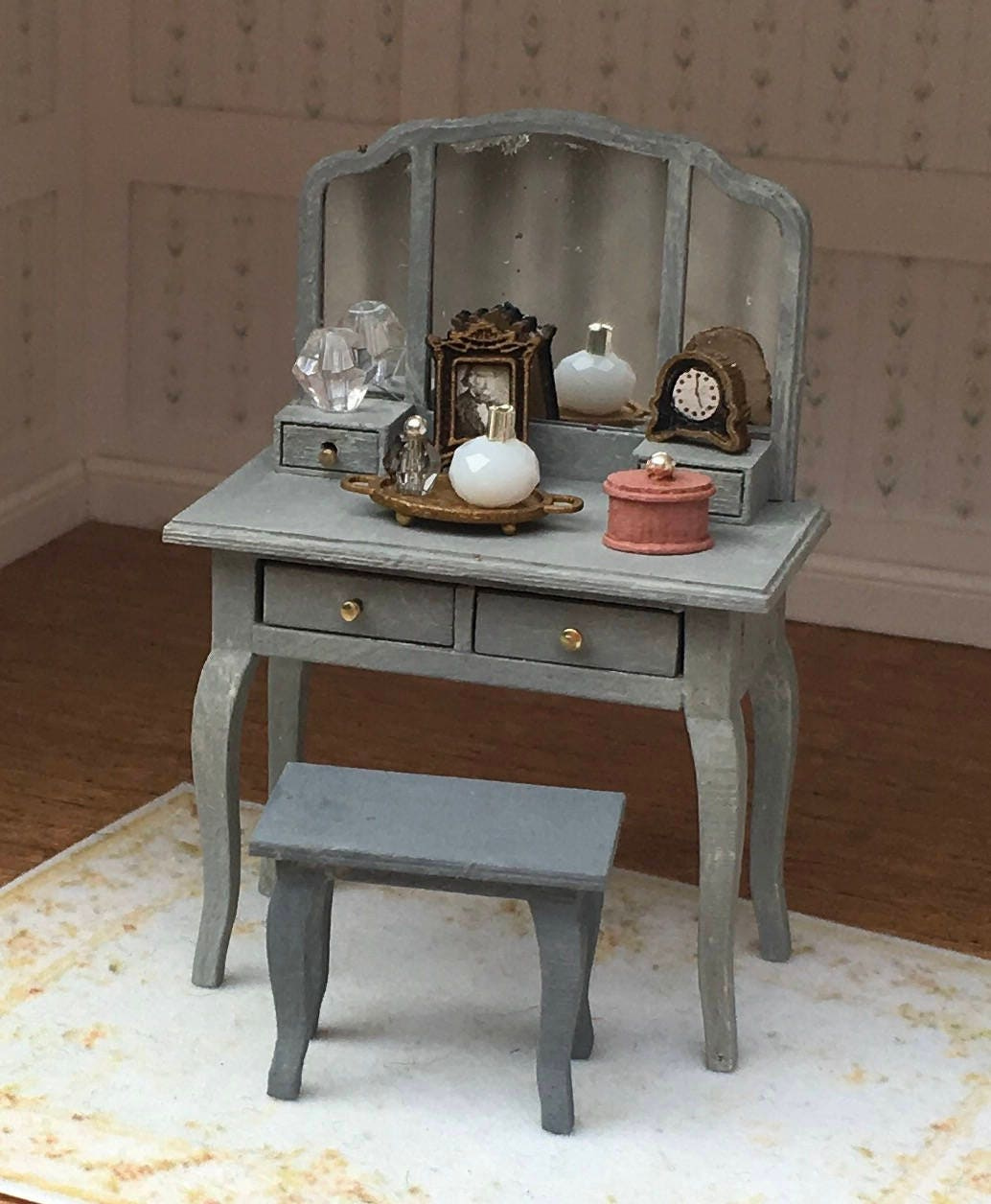 1 24 Scale Miniature Dollhouse Furniture Kit Ladies Cottage Etsy
