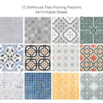 12 Dollhouse Tiles Flooring Patterns A4 Printable Sheet Etsy
