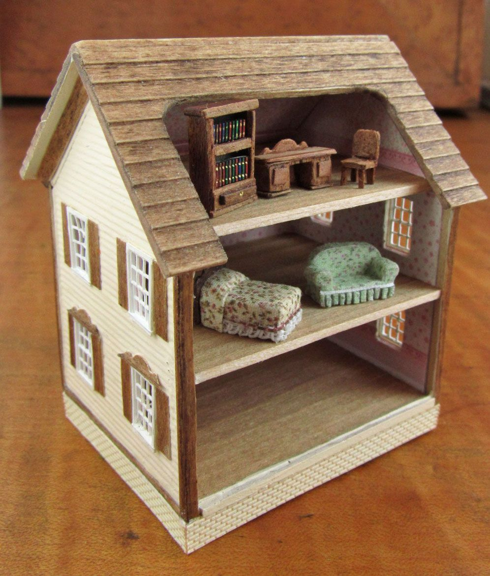 144th Scale Dollhouse With Micro Sized Furniture Diy Dollhouse 