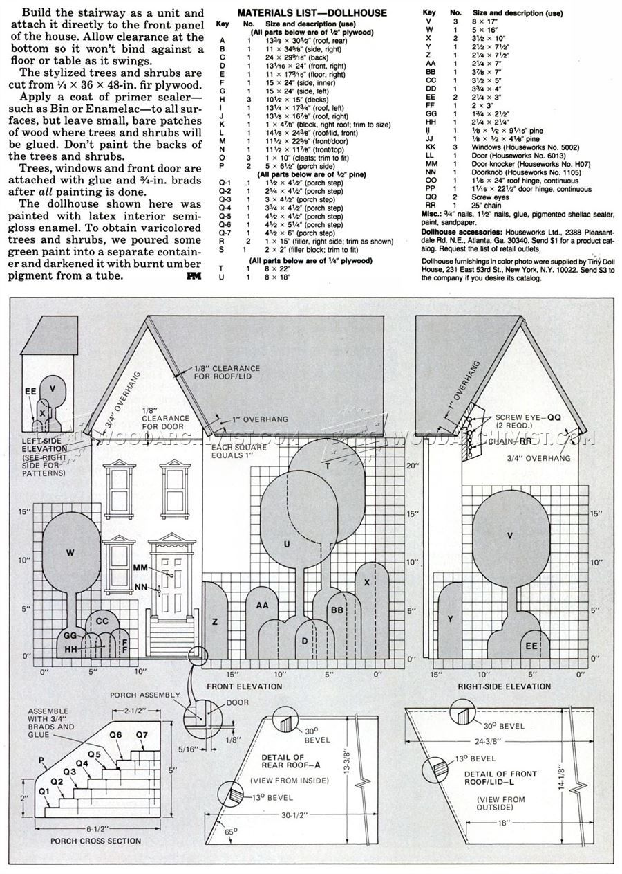  618 Wooden Doll House Plans Wooden Toy Plans Doll House Plans 