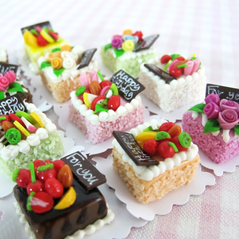 Aliexpress Buy 1pcs Cute Mini Cake 1 12 Miniature Dollhouse Food 