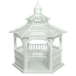 AZTEC MINIATURES 1 Inch Scale Dollhouse Miniature Gazebo White With