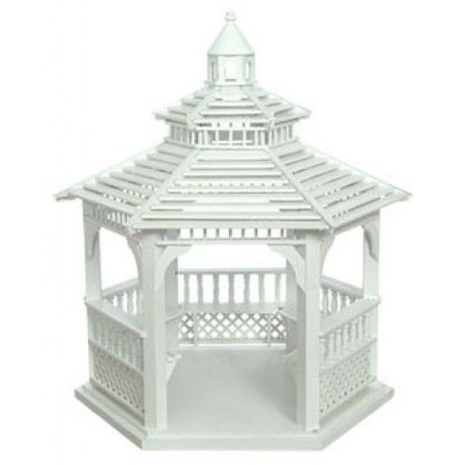 AZTEC MINIATURES 1 Inch Scale Dollhouse Miniature Gazebo White With 