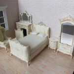 Bespaq Dollhouse Miniature French Bedroom Furniture Set Bed Armoire EBay