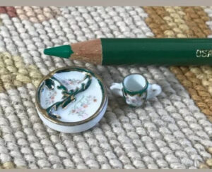 Bespaq Dollhouse Miniature Porcelain Baby China Dish Cup Saucer Plate