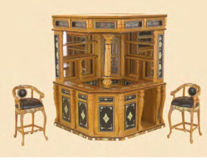 Bespaq Dollhouse Miniature Pub Bar Furniture Hand Painted Stool