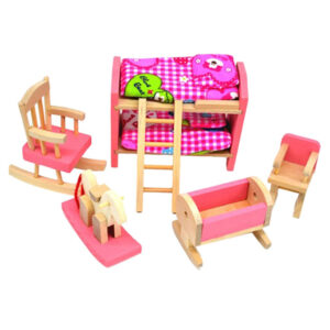 Children s Education Toys For Baby Wooden Doll House Furniture Set With
