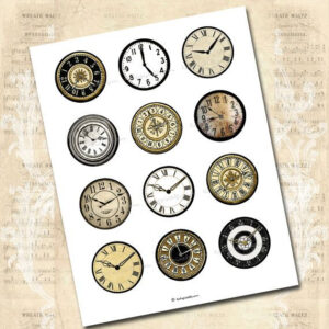 Clock Printables Miniature Printables Clock Printable Vintage Collage