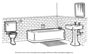 Color A Bathroom For A Paper Doll s House Crayon Palace