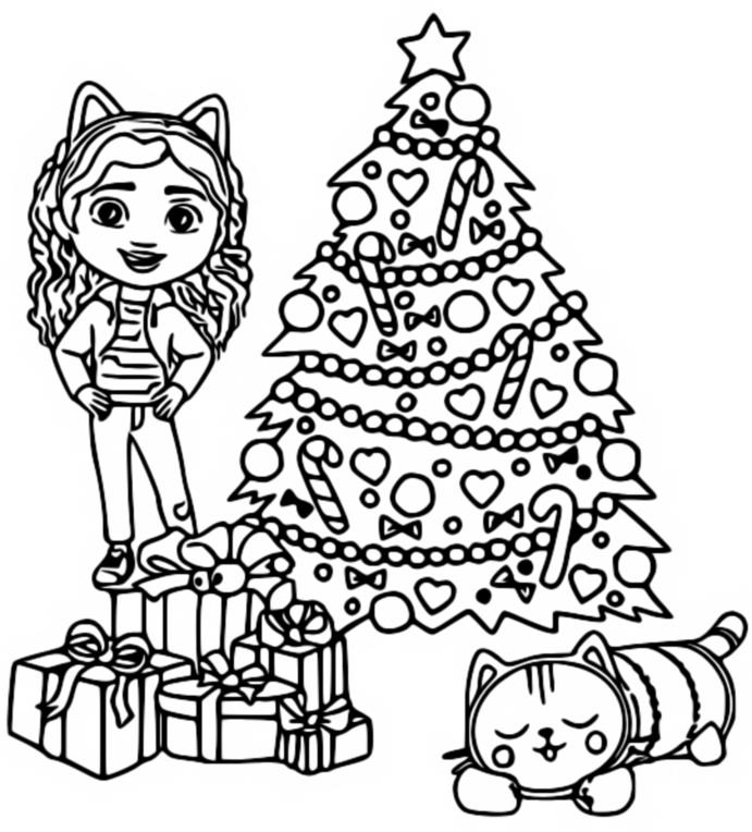 Coloring Page Gabby s Dollhouse Gabby s Dollhouse Christmas 15