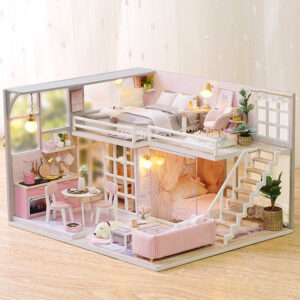 CUTEBEE DIY Doll House Wooden Doll Houses Miniature Dollhouse Furniture