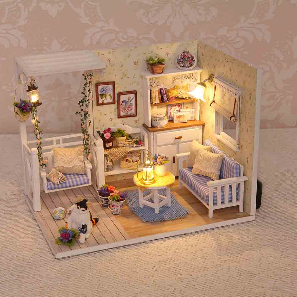 Delicate DIY Passion Assembled Wooden Dollhouse Miniature Furniture Kit 