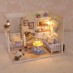 Delicate DIY Passion Assembled Wooden Dollhouse Miniature Furniture Kit