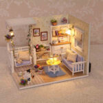 Delicate DIY Passion Assembled Wooden Dollhouse Miniature Furniture Kit