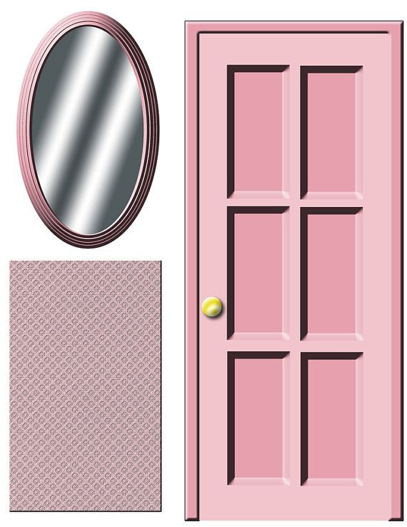 DIGITAL DOWNLOAD Dollhouse Decals Pink Door And By Printatoy Ideias 