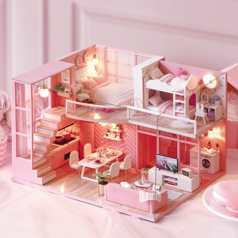 DIY Doll House Furniture Dream Angel Miniature Dollhouse Toys For 