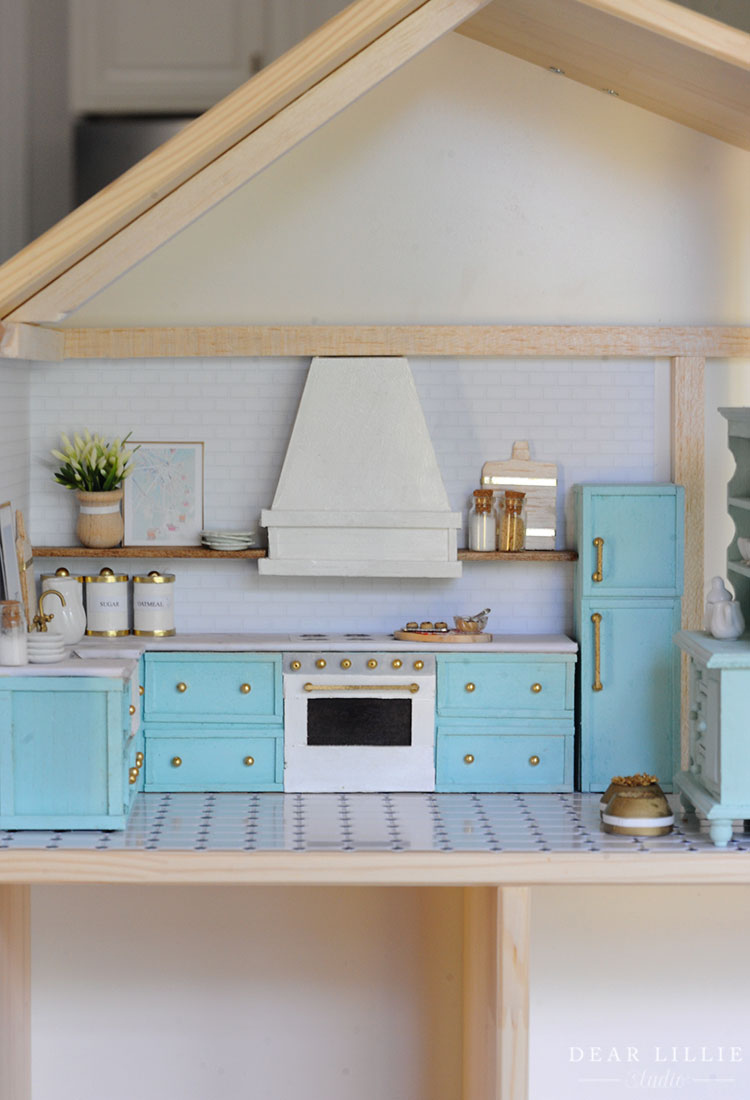 DIY Dollhouse Kitchen Cabinets