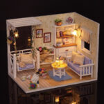 DIY Dollhouse Miniature Bedroom Furniture Set Toys For Children DIY