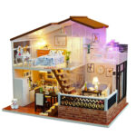 DIY Dollhouse Miniature Doll House DIY Cabin Sunligh With Furniture