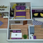 DIY Miniature 1 12 Scale Purple Yellow Dollhouse Dollhouse Furniture