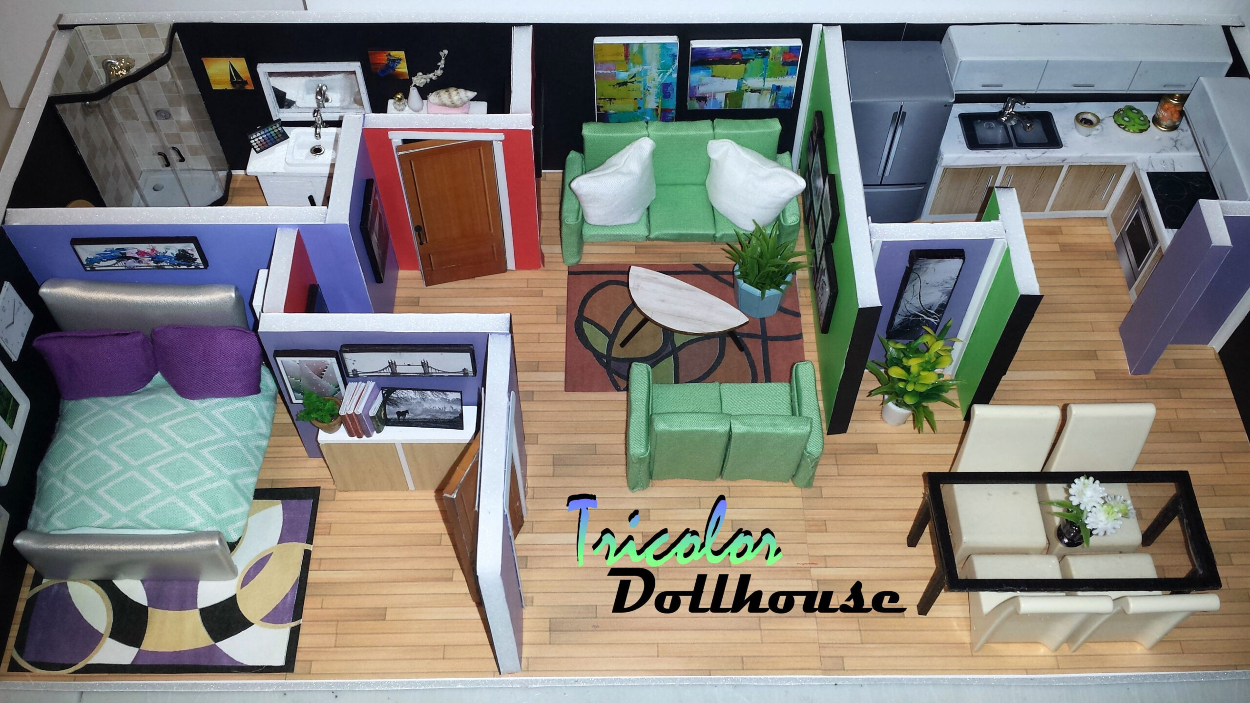DIY Miniature 1 12 Scale Tricolor Dollhouse With Images Dollhouse 