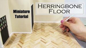 DIY Miniature Hardwood Floors Herringbone Doll House Flooring