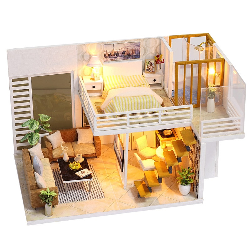 Diy Miniature Wooden Doll House Furniture Kits Toys Handmade Craft 