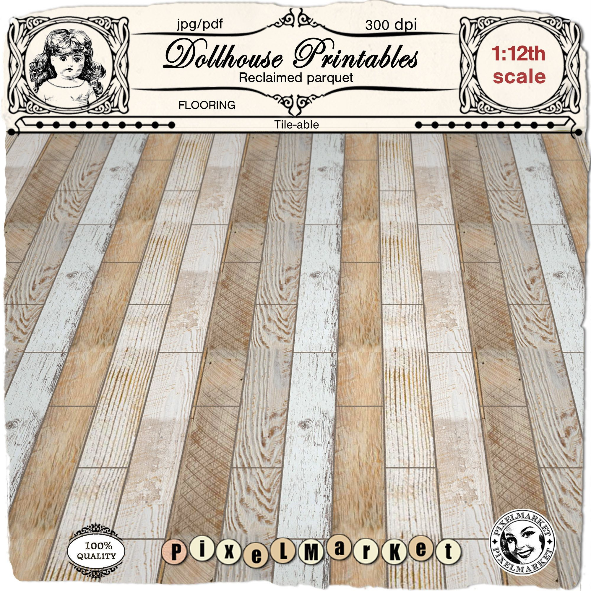 DOLLHOUSE 1 12 Miniature Printable FLOORING Weathered Wood Etsy 