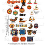 Dollhouse 12th Scale Vintage Halloween Printable Collage Sheet