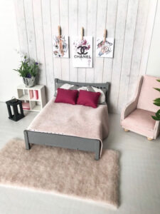 Dollhouse Bed Dollhouse Furniture Modern Dollhouse 1 12 Etsy