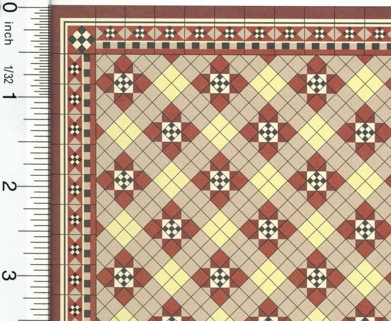 Dollhouse Floor Paper Victorian Tile 760999563107 EBay