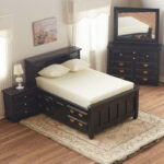 Dollhouse Miniature Black Double Bedroom Set Bedroom Miniatures