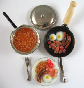 Dollhouse Miniature Food Fried Breakfast Set In 12th Scale Etsy