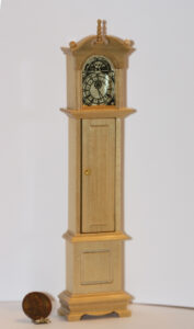Dollhouse Miniature Grandfathers Clock In Oak EBay