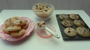 Dollhouse Miniature Making Chocolate Chip Cookies dollhouse Miniature
