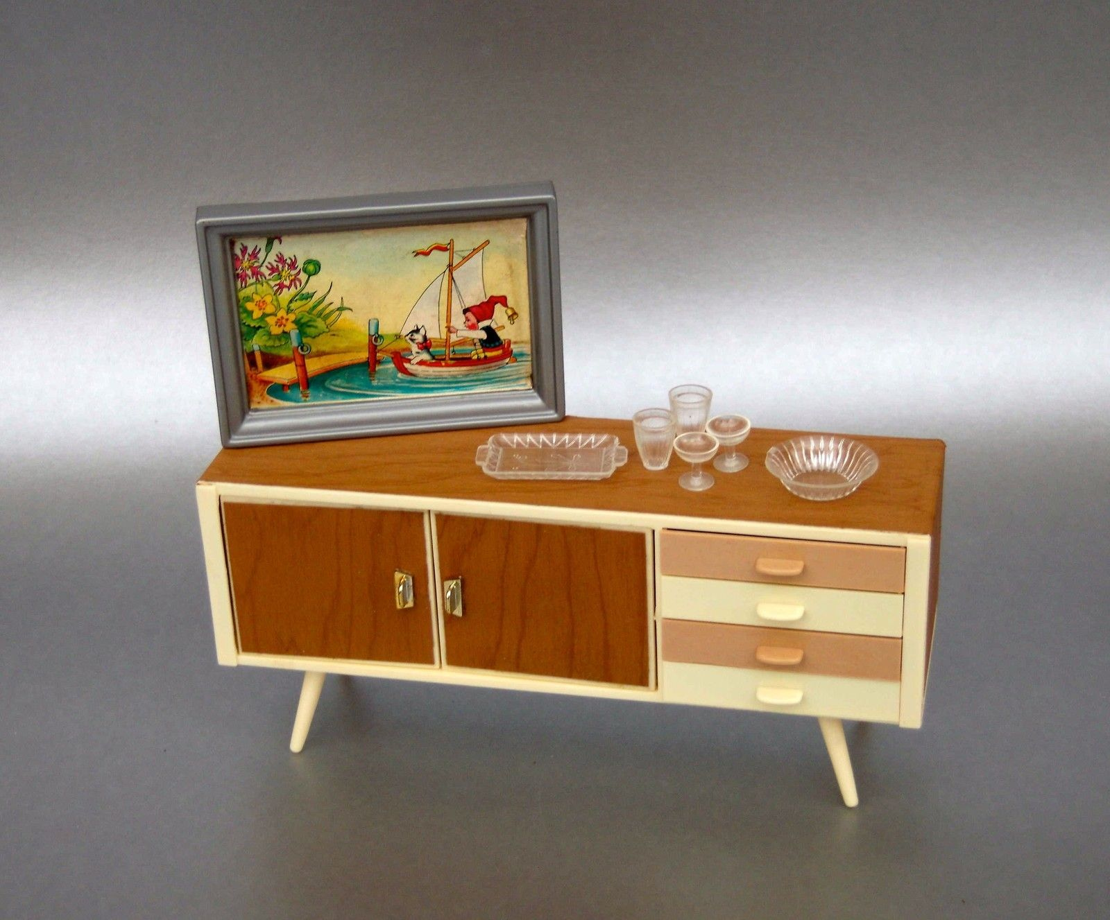 Dollhouse Miniature Mid Century Modern Credenza With Images Modern 