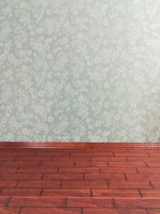 Dollhouse Miniature MiniGraphics Wallpaper Sage Green Damask 1 12 3