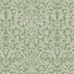 Dollhouse Miniature MiniGraphics Wallpaper Sage Green Damask 1 12 3