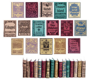 Dollhouse Miniature Set Of 16 Assorted Hardcover Books EBay