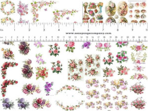 Dollhouse Miniature Shabby Chic Decals 1 12 Scale Floral Flowers Roses