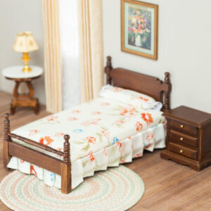 Dollhouse Miniature Walnut Bedroom Set Bedroom Miniatures Dollhouse