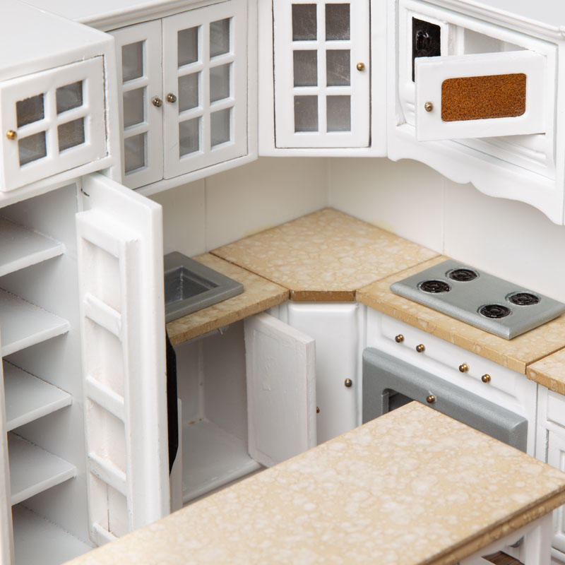 Dollhouse Miniature White Kitchen Appliances Set Kitchen Miniatures 