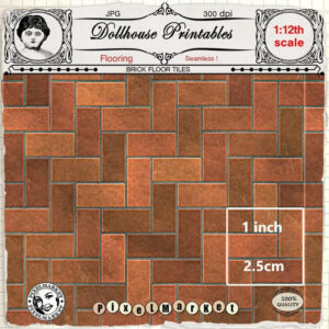 DOLLHOUSE Printable Flooring 1 12th Herringbone Brick FLOOR Etsy