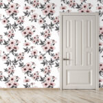 Dollhouse Wallpaper 1 12 Scale Pink Wild Flower Printable Etsy
