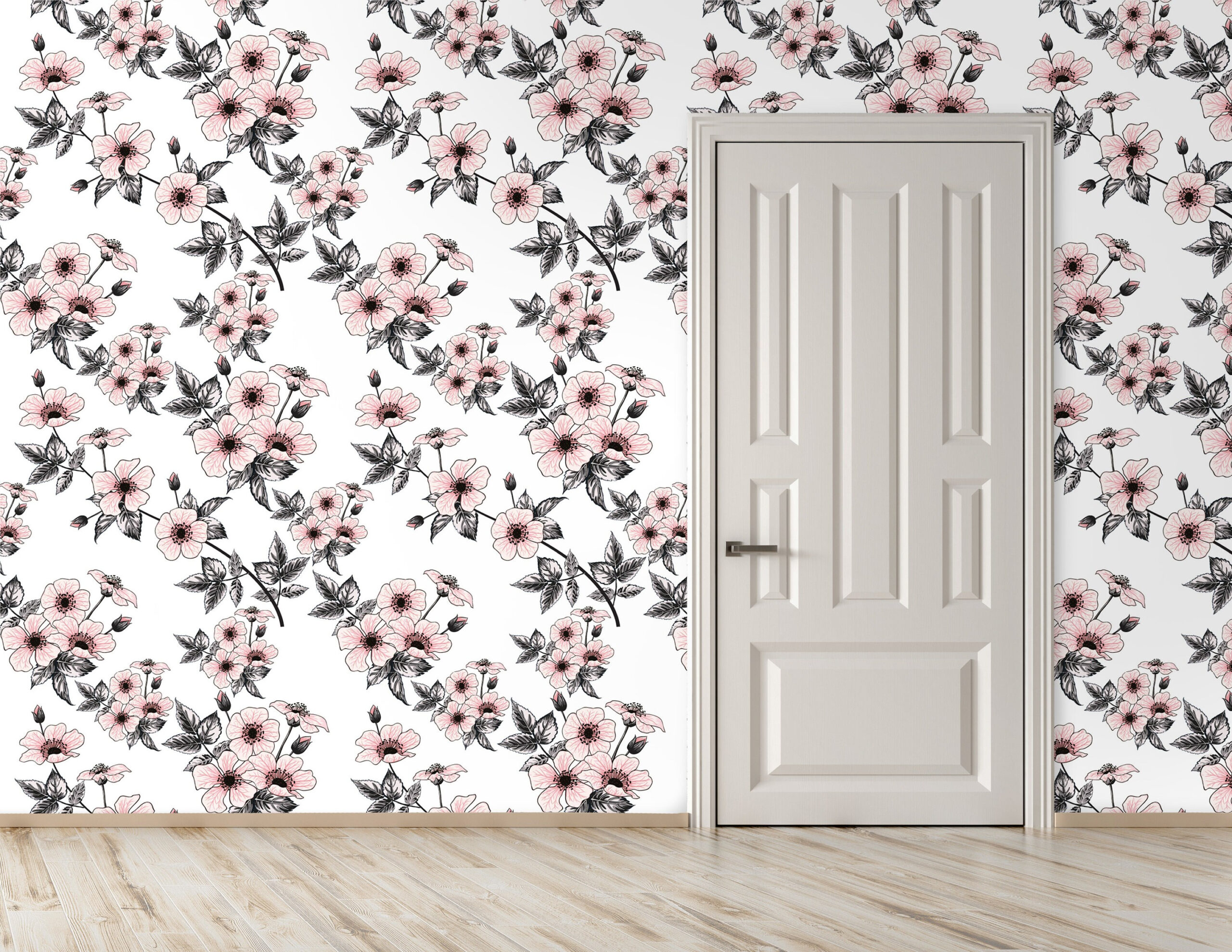 Dollhouse Wallpaper 1 12 Scale Pink Wild Flower Printable Etsy