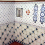 Dollhouse Wallpaper Antique Kitchen And Floor Tiles Printable